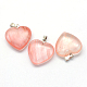 Ciondoli di vetro di quarzo ciliegio cuore G-Q438-09-2