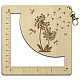Righello per uncinetto con cornice quadrata in legno DIY-WH0537-003-1