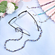 4 pièces 4 style naturel et synthétique mélangé pierres précieuses puces et perles de verre perles chaînes tour de cou pour lunettes AJEW-AB00060-4