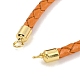 Leather Braided Cord Link Bracelets MAK-K022-01G-04-2