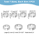 Unicraftale 21 pz 7 anelli a fascia in acciaio inossidabile taglia 201 per donna RJEW-UN0002-80-3