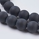 Bolas de Piedras Preciosas de ágata negro hebras G-G447-4A-3