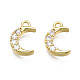 Brass Micro Pave Clear Cubic Zirconia Charms ZIRC-T015-001G-NF-2