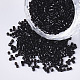 11/0グレードのガラスシードビーズ  シリンダー  均一なシードビーズサイズ  焼き付け塗料  ブラック  1.5x1mm程度  穴：0.5mm  約2000個/10g X-SEED-S030-0010-1