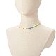 ポリマークレイビーズのネックレス  真珠と真鍮のビーズで  単語の愛  カラフル  16.14インチ（41cm） NJEW-JN03621-01-3