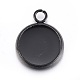 Stainless Steel Pendant Cabochon Settings STAS-L211-03A-B-1