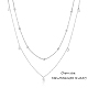 Collier double couche à longue chaîne avec perles et strass collier pull en acier inoxydable simple collier chaîne réglable collier déclaration à la mode bijoux de cou pour les femmes JN1104A-2