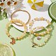 4 Uds. Conjunto de pulseras elásticas de perlas de concha y jade de topacio natural de 4 estilos BJEW-JB10049-2