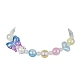 Coeur étincelant et résine papillon et collier de perles acryliques NJEW-JN04397-5