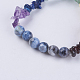 Faceted Round Natural Fire Agate Stretch Bracelets BJEW-JB03536-02-2