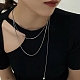 304 collier chaîne serpent rond en acier inoxydable avec breloque pompon perle acrylique pour femme NJEW-P271-07P-4