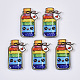 塩ビ樹脂カボション  海流瓶  カラフル  35x22.5x3mm KY-R016-05-1