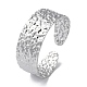304 Stainless Steel Texured Flat Cuff Bangle for Women BJEW-Q770-03P-1