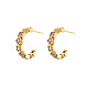 Golden Titanium Steel Ring Stud Earrings NW5281-2-1