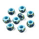 Undurchsichtige Unterlegscheibe-Perlen aus Acryl mit Blumendruck SACR-S305-27-E01-1