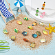 Ahadermaker 100 個のプラスチックのおもちゃ  浮き魚  子供の入浴のおもちゃ  ミックスカラー  17~23x24~36x6~11mm KY-GA0001-23-4