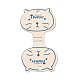 紙のディスプレイカードを折りたたむ  ネックレス ブレスレット ディスプレイ用  言葉のファッションジュエリーを持つ猫  ホワイト  11x6cm LETT-PW0002-81-2