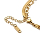 304 Doppelschicht-Halskette aus Edelstahl mit Büroklammer und Fischgrätenketten für Männer und Frauen NJEW-E046-01G-3
