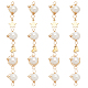 CHGCRAFT 16Pcs 4 Style Pearl Charms Natural Cultured Freshwater Pearl Pendants Link Charms with Brass Beads and Copper Wire for DIY Earring Bracelet Jewelry Making FIND-CA0004-15-1