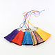 Polyester Tassel Pendant Decorations with Antique Silver CCB Plastic Findings AJEW-R054-M-1