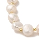 Bracelets extensibles en perles naturelles et tubes en laiton BJEW-C051-08G-3