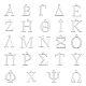 Unicraftale24文字304ステンレス鋼のチャーム  ギリシャ語のアルファベット  ステンレス鋼色  24個/セット STAS-UN0025-07-1