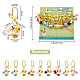 9pcs décorations mignonnes de pendentif de cloche en laiton de chat porte-bonheur KEYC-PH01488-2