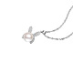 Shegrace carina 925 collana con ciondolo in argento sterling placcato con ciondolo di coniglio con perla d'acqua dolce JN76A-2