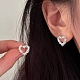 Heart 925 Sterling Silver Stud Earrings for Women EJEW-G372-02S-4