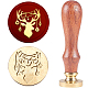 Christmas Elk Antlers Wax Seal Stamp Christmas Deer Wax Seal Stamp 25mm Removable Brass Head Wood Handle for Envelopes Letters Sealing Christmas Party Invitations Wine Packages Gift Packing AJEW-WH0208-961-1