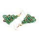 Glass Seed Beads Christmas Tree Dangle Earrings EJEW-JE04482-3