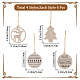 Gorgecraft 24 décoration de sapin de Noël en bois avec découpes de cerf et rond creux en forme de cerf - Décoration artisanale à suspendre - Décoration de ferme rustique 3D - Décoration de vacances pour arbre de Noël - Pays des merveilles d'hiver HJEW-GF0001-39A-2