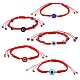 5pcs 5 styles bracelets de perles tressées en fil de nylon réglable BJEW-SZ0001-50-1