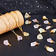 Dicosmetic 20 Uds. Colgante de collar de cristal de piedra natural en bruto con alambre de cobre chapado en oro de 18k envuelto colgante de cuarzo natural de colores mezclados para manualidades de fabricación de joyas y collares FIND-DC0001-70-5
