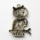 Tibetan Style Alloy Owl Pendants TIBEP-X0002-03-AS-2