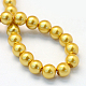 Baking Painted Pearlized Glass Pearl Round Bead Strands X-HY-Q003-6mm-31-4