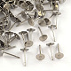 316 Surgical Stainless Steel Flat Round Blank Peg Stud Earring Settings X-STAS-R073-06A-1