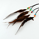 Женские повязки на голову с плетеными замшевыми шнурами из окрашенных перьев OHAR-R183-05-4