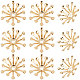Beebeecraft 50 pièces/boîte capuchons de perles en laiton plaqué or 24k capuchons d'extrémité en forme de fleur toppers pour la fabrication de bijoux de bracelet de collier KK-BBC0003-24-1
