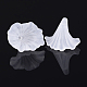 Perles de fleurs en acrylique transparent mat de couleur blanche X-BSF796-2