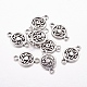 Flat Round Vintage Look Tibetan Style Alloy Antique Silver Plated Links Connectors X-LF10262Y-NF-1