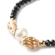 Natural Malaysia & Pearl & Shell Braided Bead Bracelets for Teen Girl Women BJEW-JB06958-8