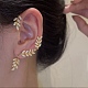 Boucles d'oreilles en alliage de strass en cristal de feuille avec piercing EJEW-I262-02KCG-2