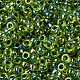 MIYUKIラウンドロカイユビーズ  日本製シードビーズ  （rr341)緑の罫線入りのシャルトリューズab  8/0  3mm  穴：1mm  約422~455PCS /ボトル  10 G /ボトル SEED-JP0009-RR0341-4