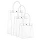 BENECREAT 9 Pack Transparent PVC Gift Wrap Bag with Handles Clear Tote Bag Handbag (3 Mixed Size) Reusable Merchandise Retail Shopping Bags ABAG-BC0001-18-1