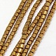 Electroplate Non-magnetic Synthetic Hematite Beads Strands X-G-J163-3x3mm-04-1