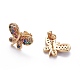Brass Micro Pave Cubic Zirconia Stud Earrings EJEW-F198-08G-1