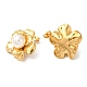 Boucles d'oreilles à tige en perles de plastique et fleurs EJEW-K244-21G-2