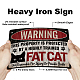 GLOBLELAND Vintage Cat Metal Sign Funny Fat Cat Sign Warning Metal Sign For Indoor & Outdoor Home Bar Coffee Kitchen Wall Decor AJEW-WH0189-141-3
