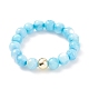 8 pièces 8 couleurs coquille naturelle et anneaux extensibles perlés ronds en laiton pour les femmes RJEW-JR00476-4